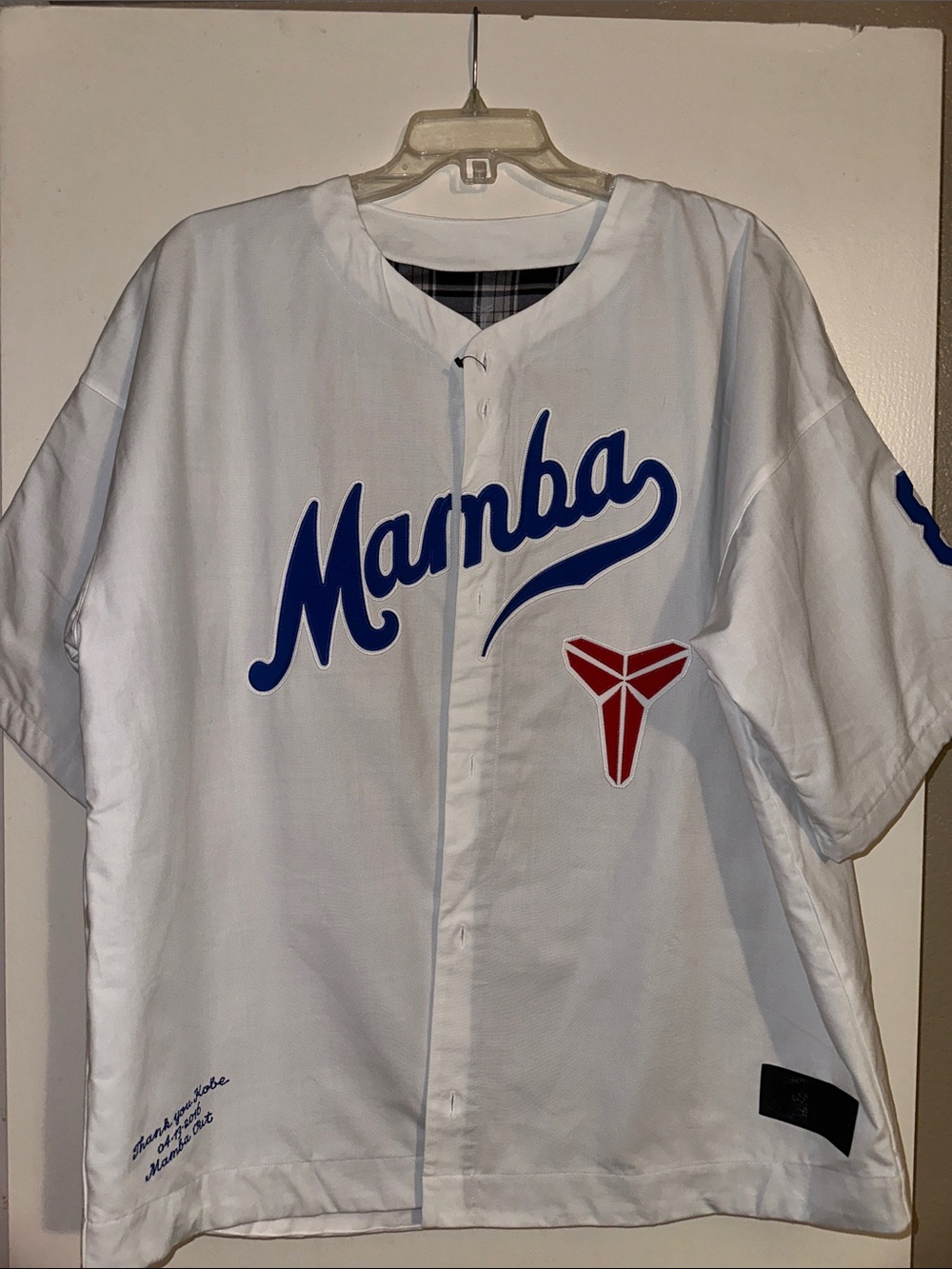 Nike White Dodgers Mamba tribute Jersey